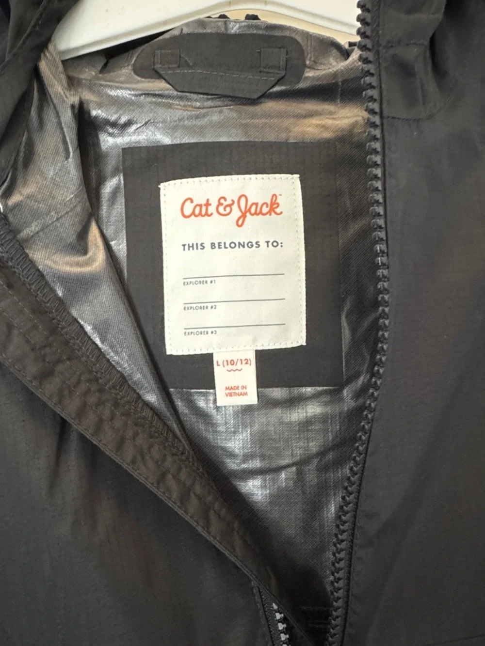 Cat & Jack Black Hooded Lightweight Jacket Kids Size Large (10/12) New NWT